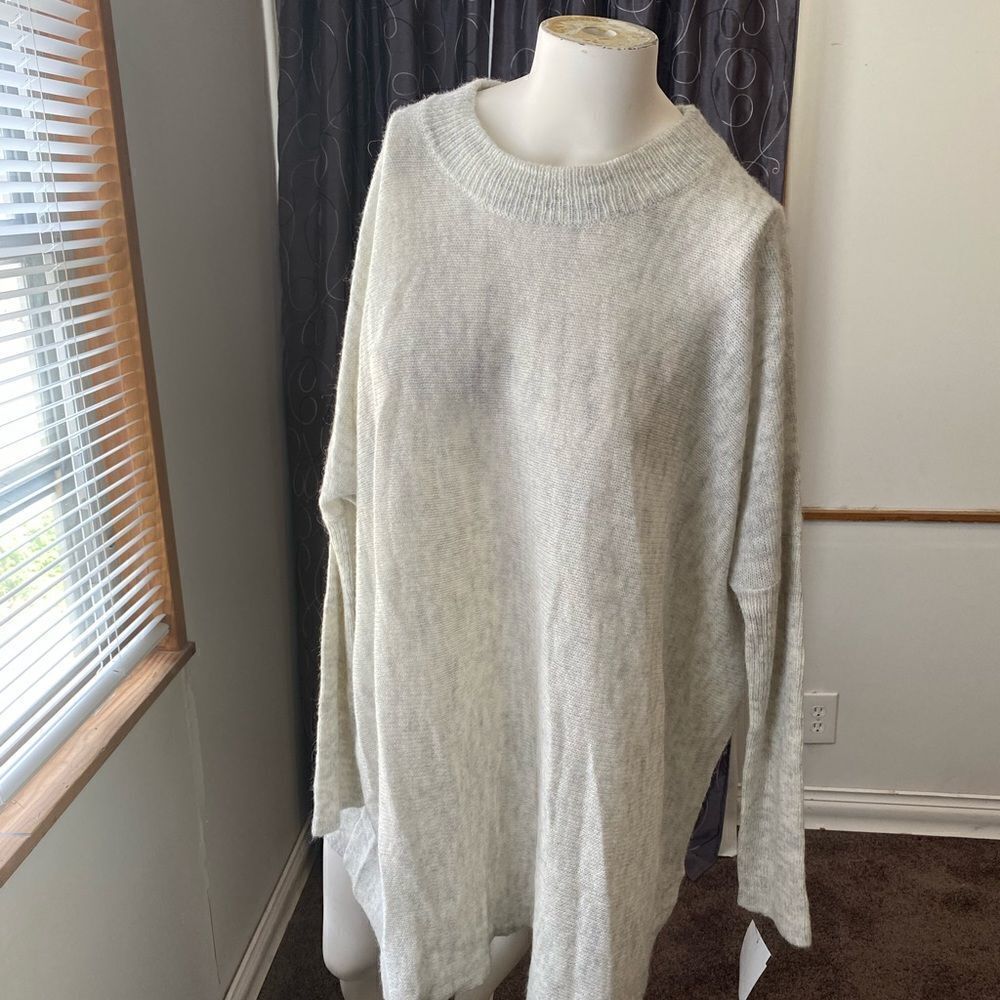 Repartee Gray/White Mock neck sweater, size 2X